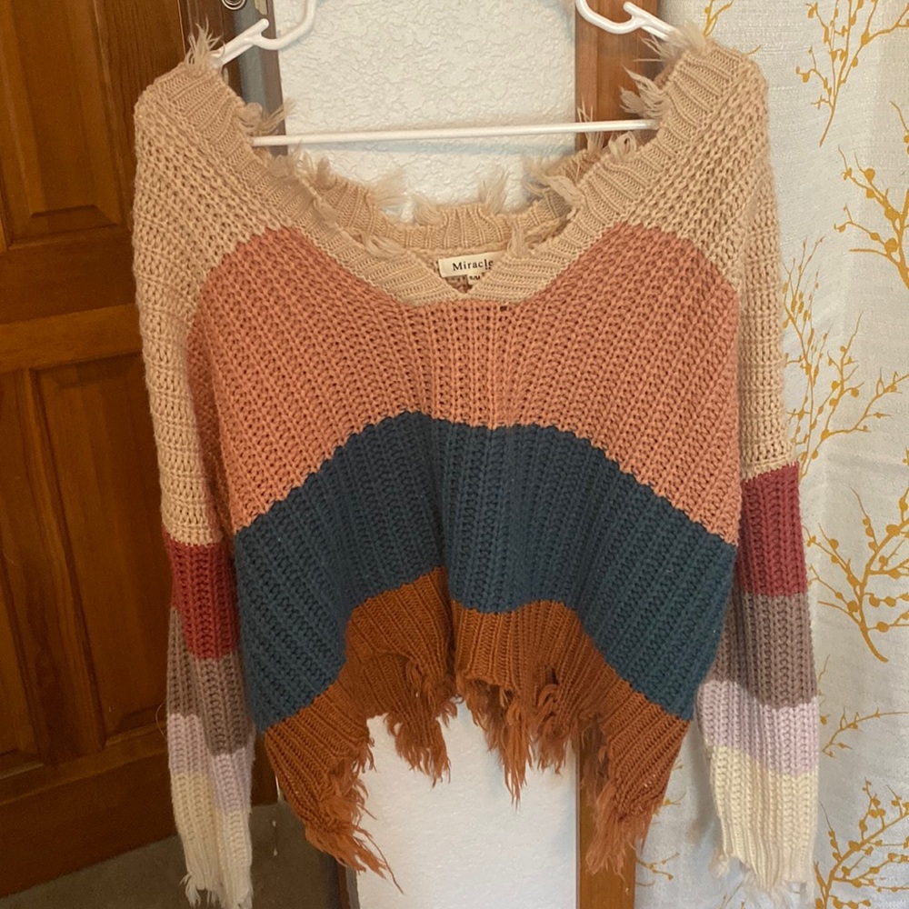 Brand new Miracle sweater v-neck multicolor